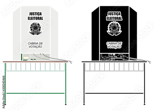 Brazilian voting booth without outline