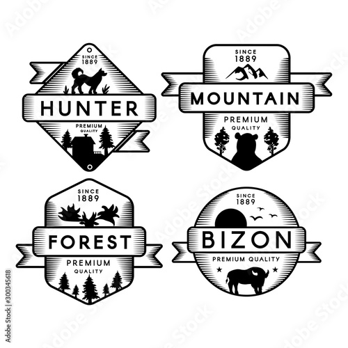 Hunter and Bizon, Forest and Mountain Set Logo