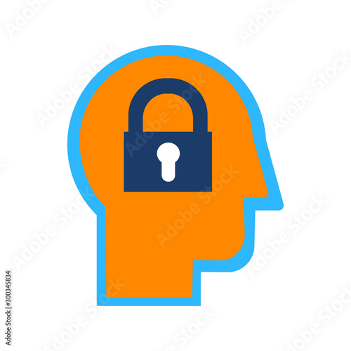 Introvert personality type color flat vector icon