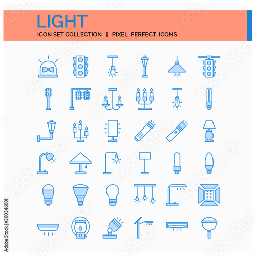 Light Icons Set. UI Pixel Perfect Well-crafted Vector Thin Line Icons. The illustrations are a vector.