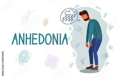 Anhedonia hand drawn banner vector template