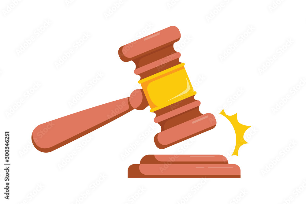 Judge hammer icon law gavel. Auction court hammer bid authority concept  symbol. Wooden judge ceremonial hammer Stock Vector | Adobe Stock