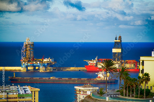 oil ships in the port of las palmas