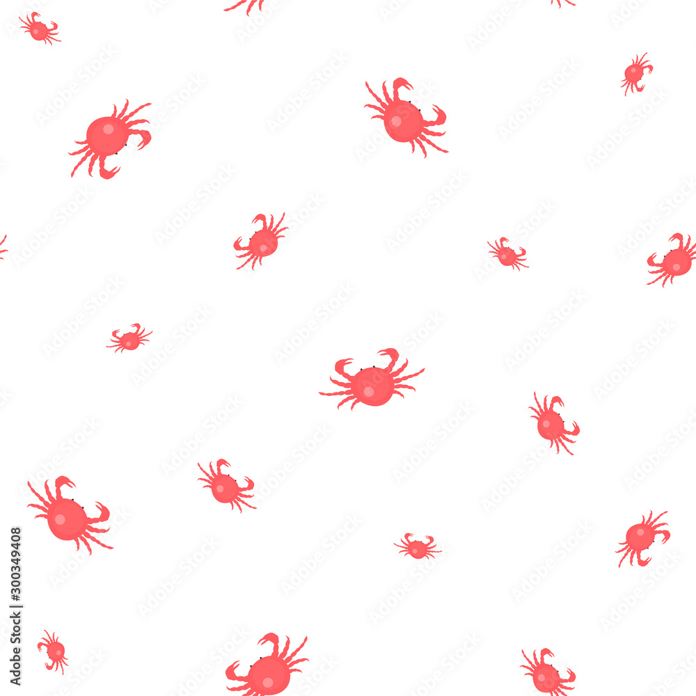 Seamless pattern with red crabs Seamless pattern with red crabs