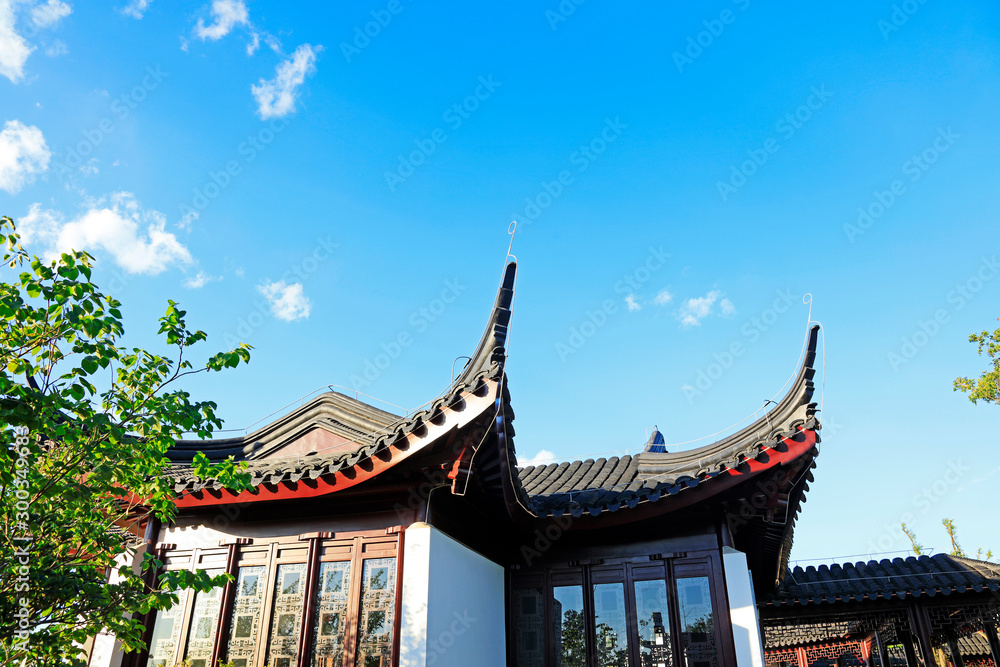 Chinese traditional style of the ancient building eaves