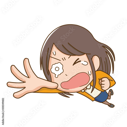 助けを求めて逃げる女性