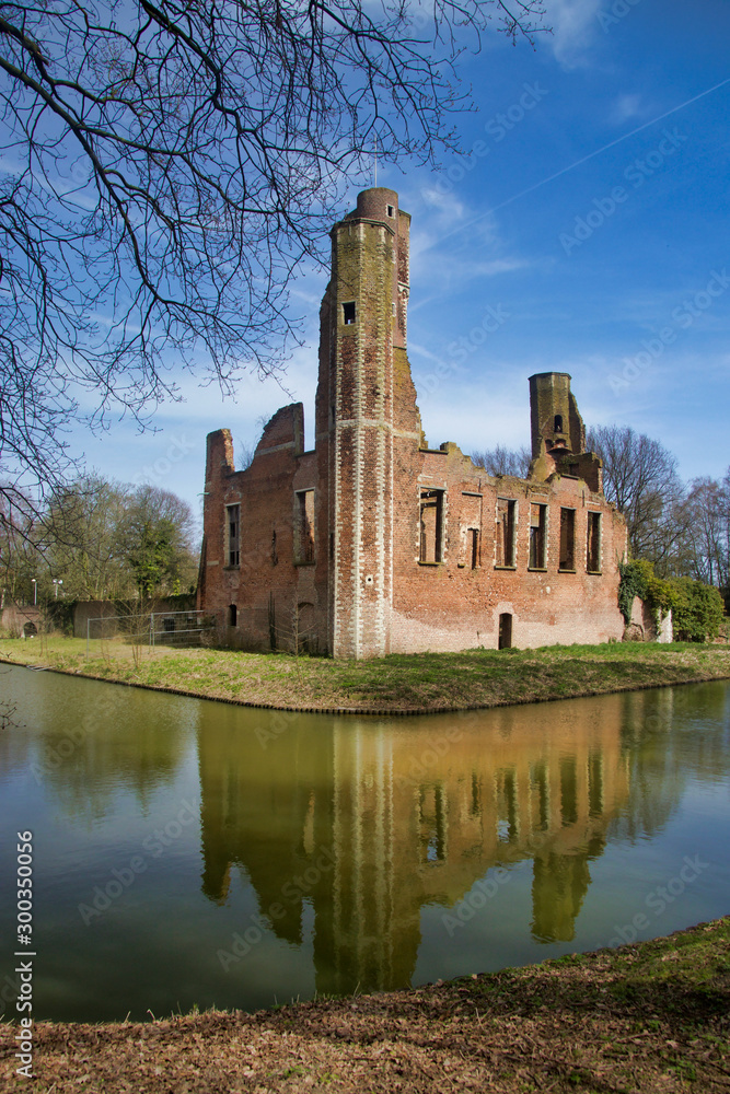 castle in Belgium with reflexion 