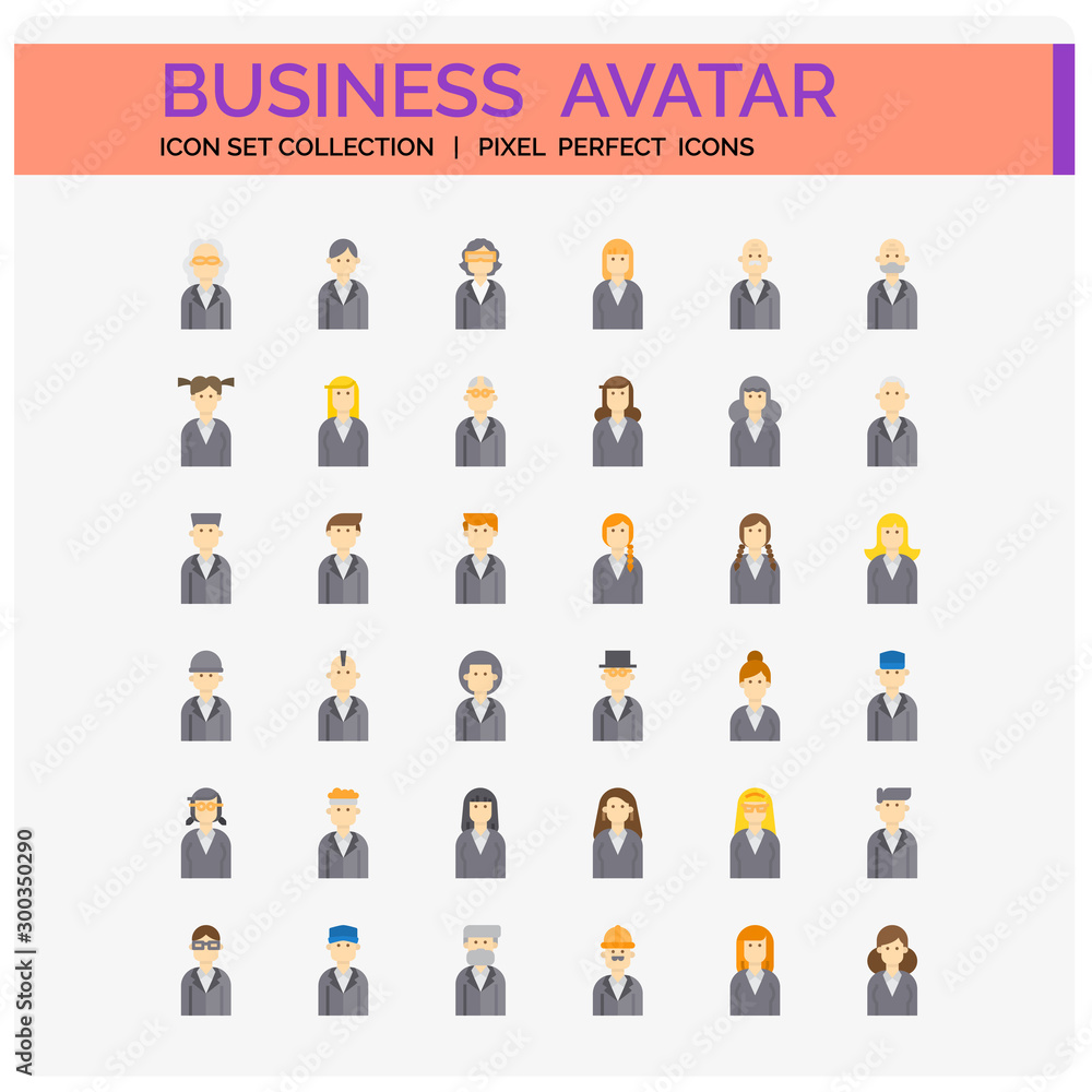 Avatar  Icons Set. UI Pixel Perfect Well-crafted Vector Thin Line Icons. The illustrations are a vector.