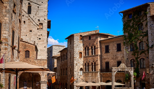 San gimignano Piazza Della Cisterna Tuscany Italy