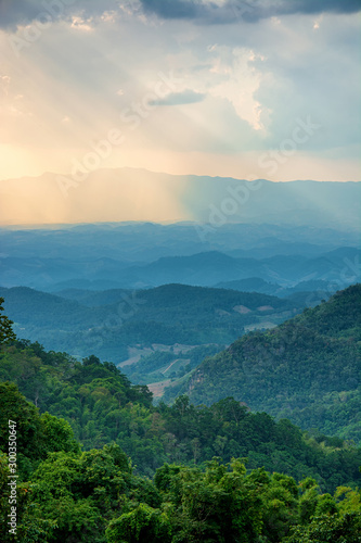 Evening light at Doi Samer Dao, Nan Province,Thailand.
