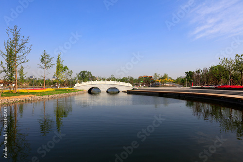 Double arch stone bridge