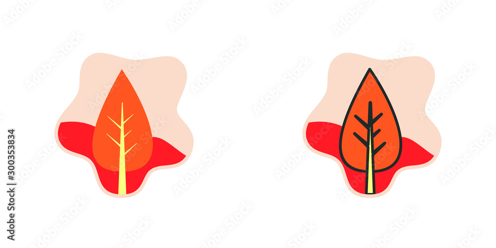 Fototapeta premium Tree logo flat cartoon decorative icon on white background. isolated vector illustration.