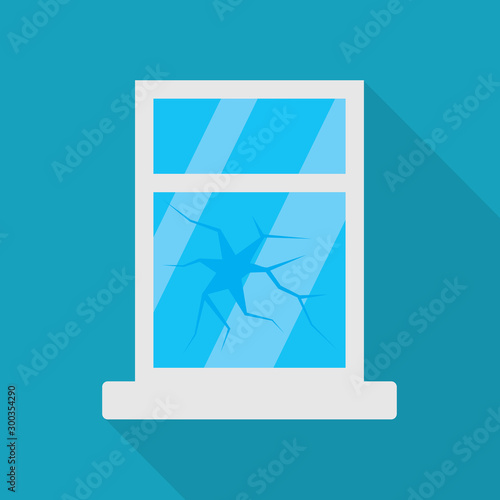 broken window icon- vector illustration