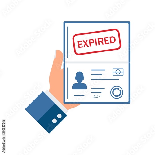 Expired passport. Vector image on a white background.