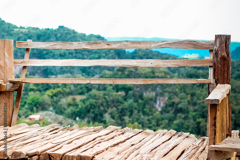 wooden fence on the mountain