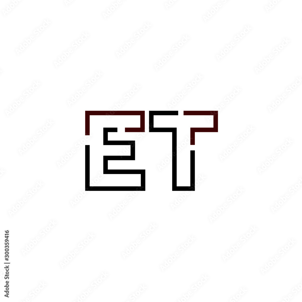 Letter ET logo icon design template elements