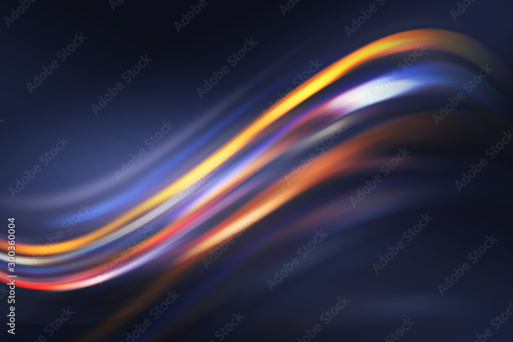 Multicolored blurred lines on a dark abstract background, neon glow Multicolored blurred lines on a dark abstract background, neon glow