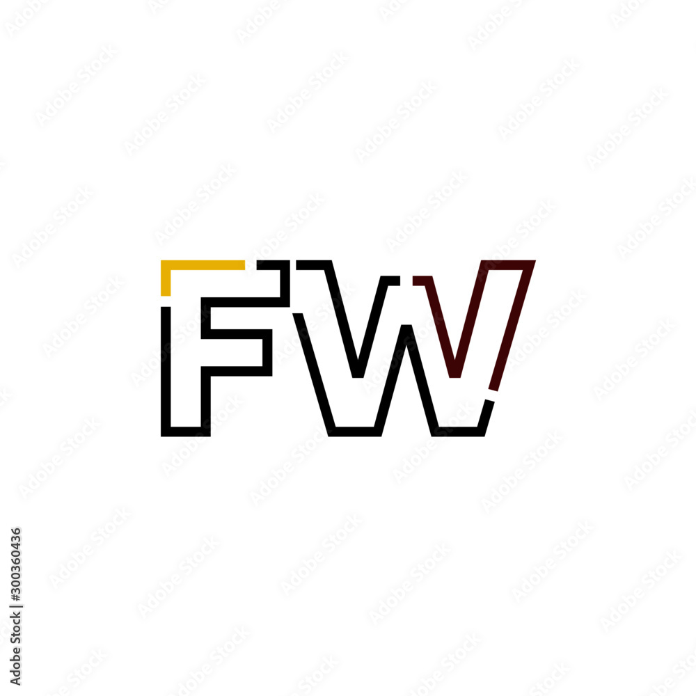 Letter FW logo icon design template elements Letter FW logo icon design template elements
