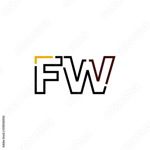 Letter FW logo icon design template elements