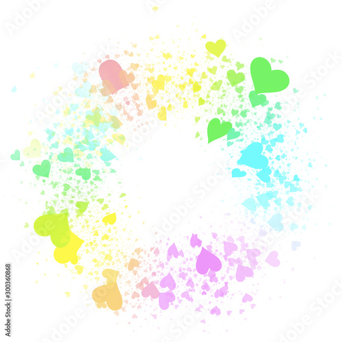 abstract heart shape background with colorful