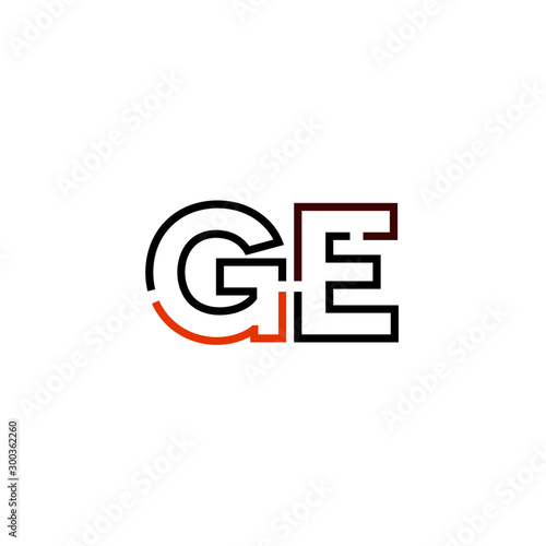 Letter GE logo icon design template elements