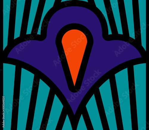 Wax Pattern - Scale Black Green Blue & Orange
