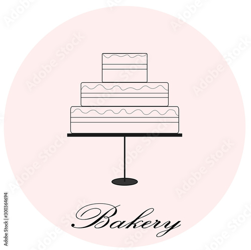 Logo for bakery with multilayer cake