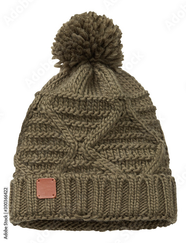 knitted hat unisex winter isolated