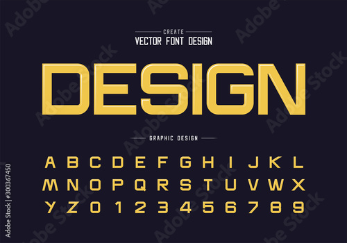 Font and alphabet vector, Design typeface letter and number, Graphic text on background
