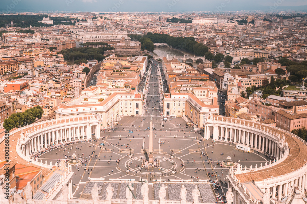 Vatican City seen from above – view from Saint Peter's Basilica