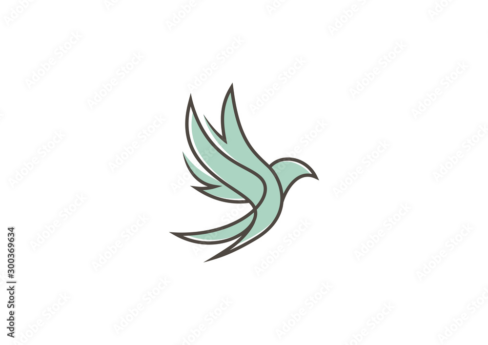 Obraz premium Bird vector with minimalist lines