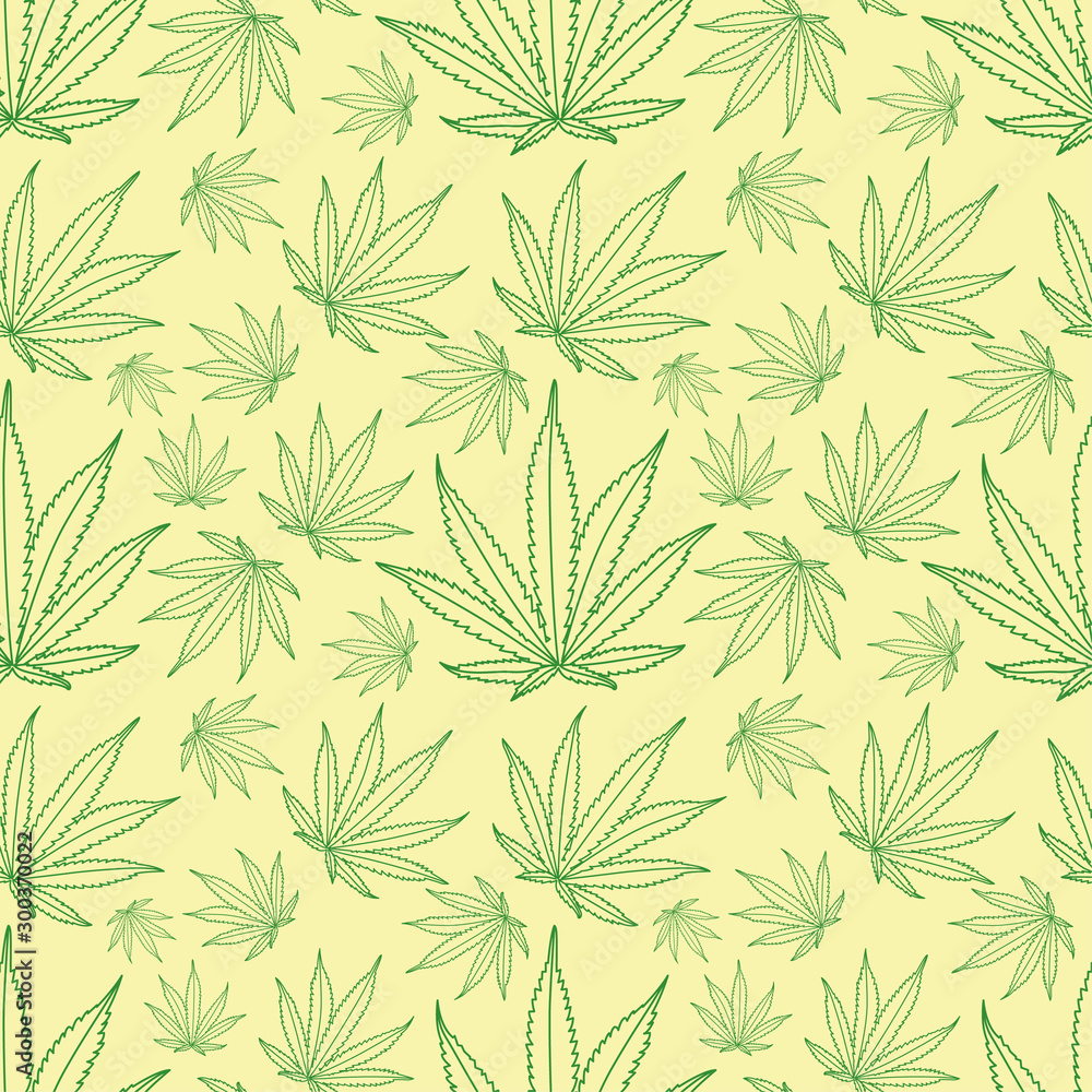 Cannabis pattern yellow vector illustration Cannabis pattern yellow vector illustration