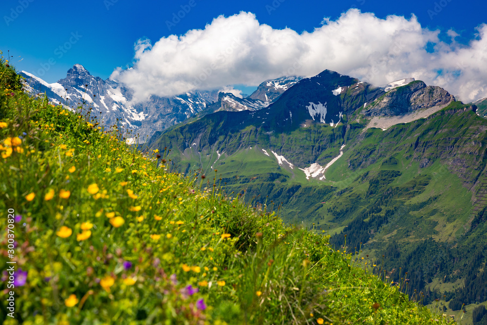 Mountain range Breithorn of the Pennine Alps as seen from Klein Matterhorn, Switzerland.
