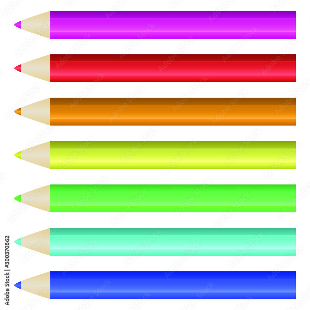 set of color pencils isolated on white background set of color pencils isolated on white background