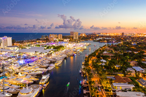 Twilight photo Fort Lauderdale boat show 2019 photo