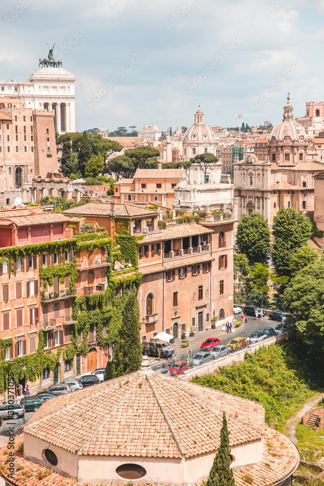 Streets of Rome seen from above