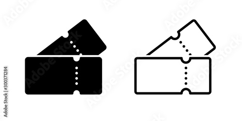 Icon coupon or ticket isolated. Retro cinema or theatre ticket. Paper coupons.