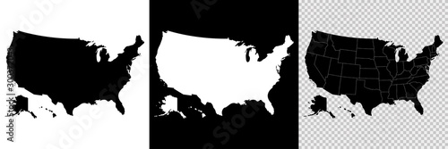 Usa map icon high detailed isolated vector illustration. Abstract concept graphic element. United States of America with isolated regions.