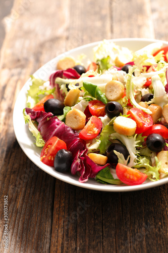 mixed vegetable salad with olive