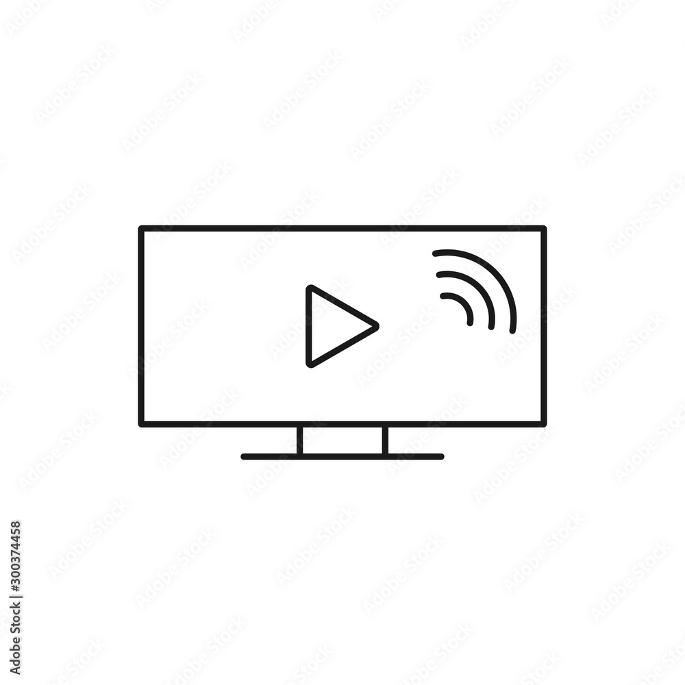 smart tv - minimal line web icon. simple vector illustration. concept for infographic, website or app. smart tv - minimal line web icon. simple vector illustration. concept for infographic, website or app.