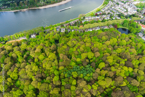 Luftaufnahme Rhein bei Düsseldorf photo