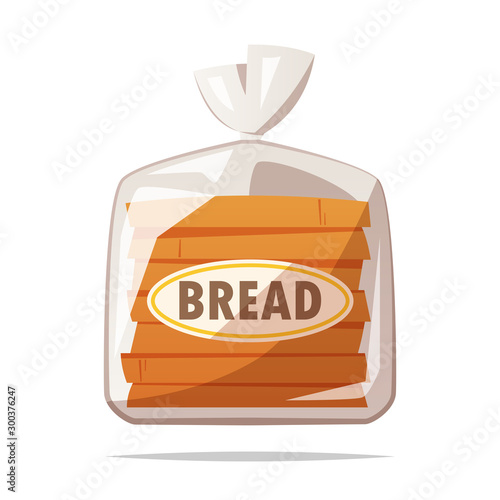 Bag of bread vector isolated illustration