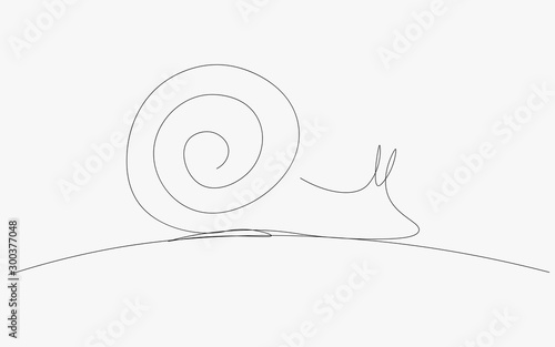 Snail icon one line drawing, vector illustrtion