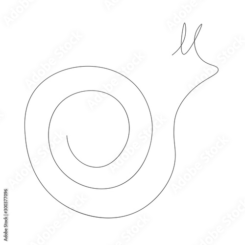 Snail one line drawing vector illustrtion
