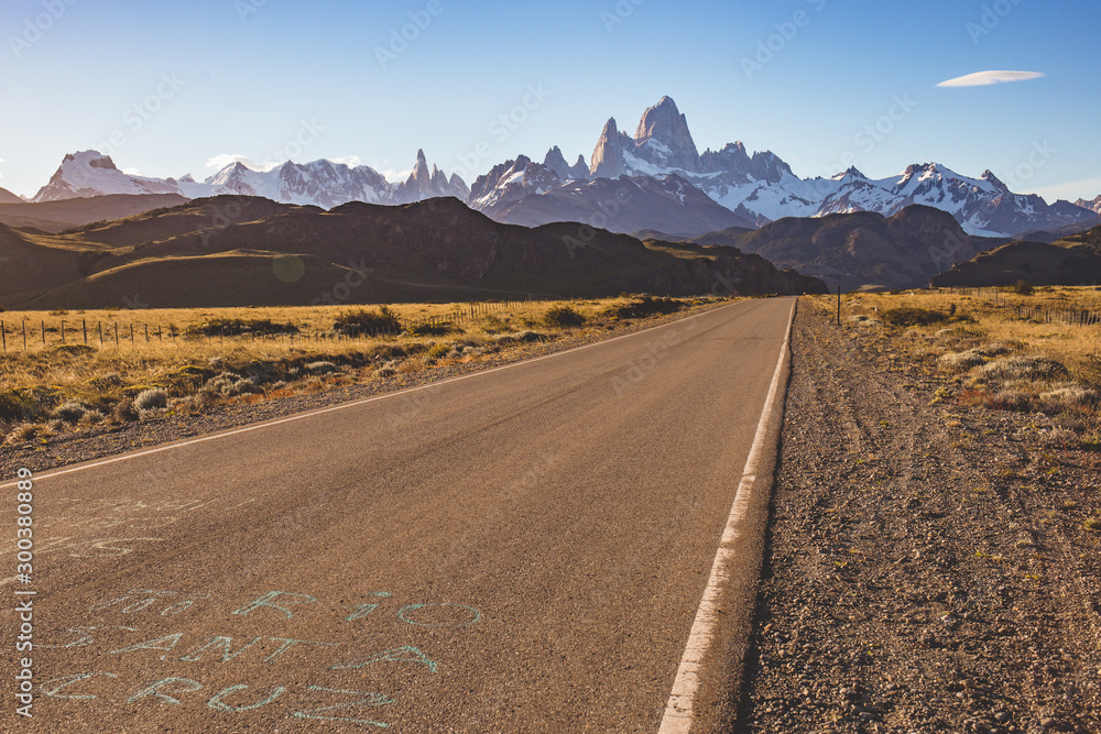 road in the mountains Fitz Roy El Chalten Patagonia Argentina