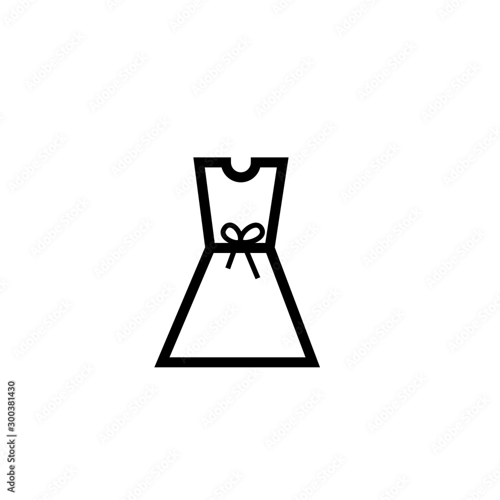 simple icon vector, woman dress with bow simple icon vector, woman dress with bow