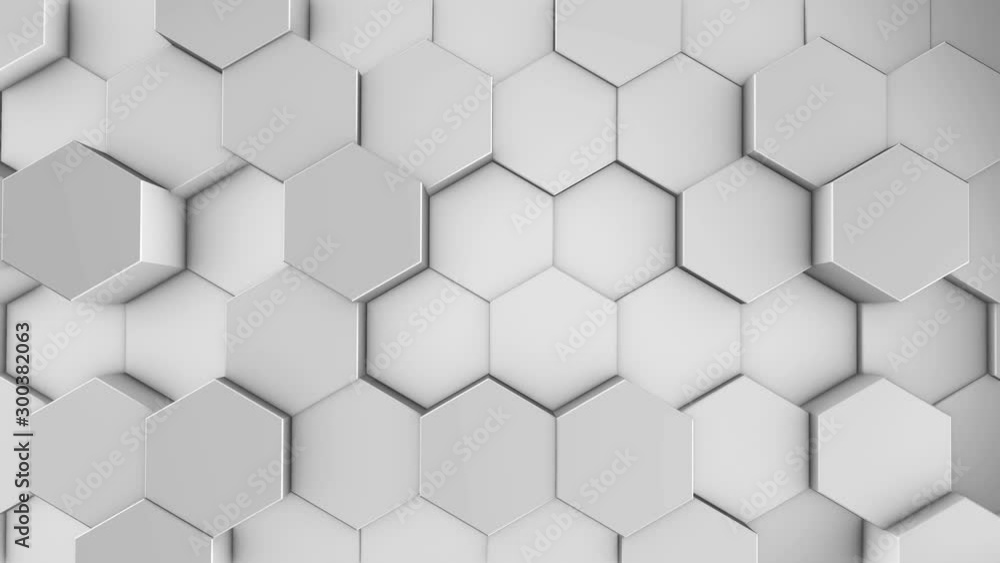 Animated White Hexagons Loop. Abstract Background. Animated White Hexagons Loop. Abstract Background.