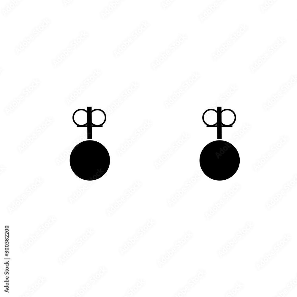 vector icon with earring shape vector icon with earring shape