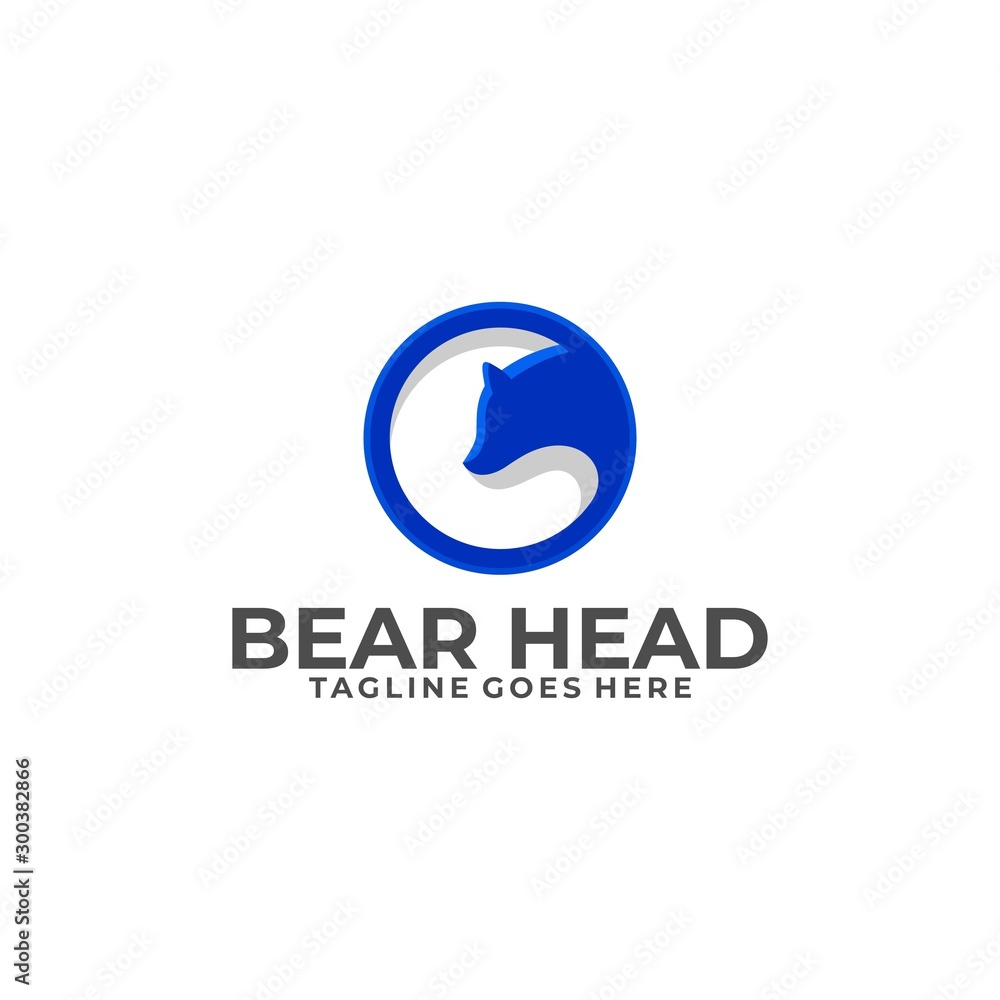Bear Head With Circle Concept Designs Illustration Vector Template. Bear Head With Circle Concept Designs Illustration Vector Template.