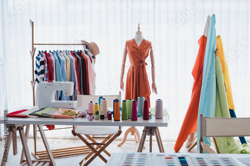 Workplaces of clothing designers of start up business.